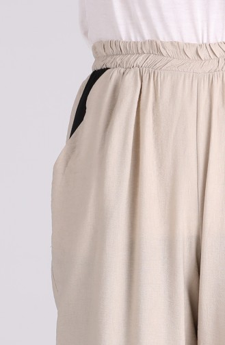 Aerobin Fabric wide Leg Pants 0128-05 Beige 0128-05