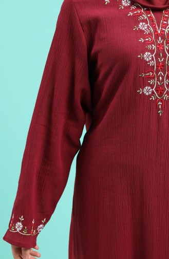 Claret Red Hijab Dress 0074-06
