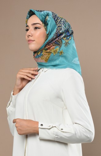 Turquoise Hoofddoek 90645-14