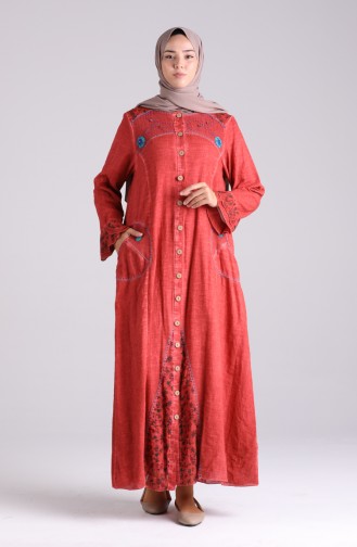 Abayas Couleur brique 4242-08