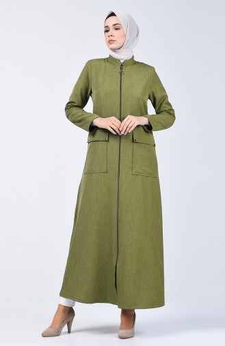 Khaki Abaya 2107-04