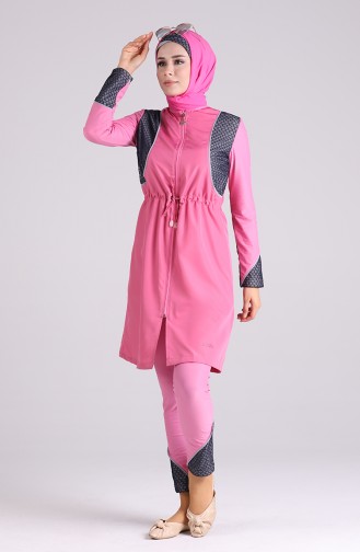 Beige-Rose Hijab Badeanzug 02