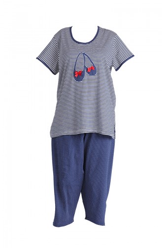 Dunkelblau Pyjama 001009
