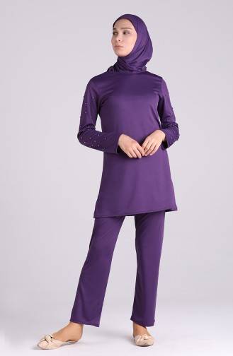 Purple Swimsuit Hijab 1012-02