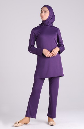 Purple Modest Swimwear 1012-02