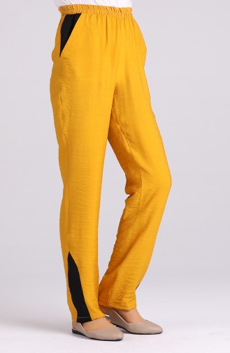 Aerobin Fabric wide-leg Trousers 0128-02 Mustard 0128-02