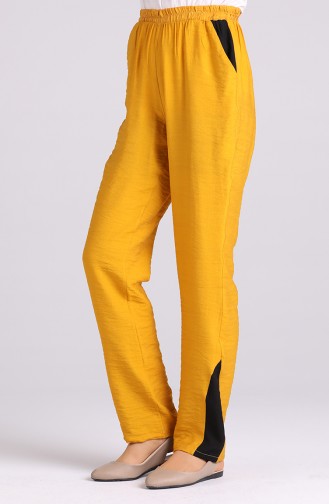 Aerobin Fabric wide-leg Trousers 0128-02 Mustard 0128-02