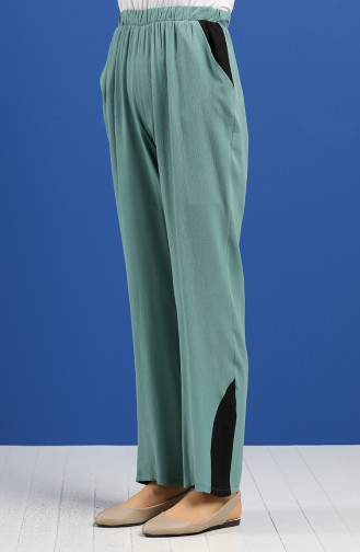 Aerobin Fabric wide Leg Trousers 0128a-01 Sea Green 0128A-01