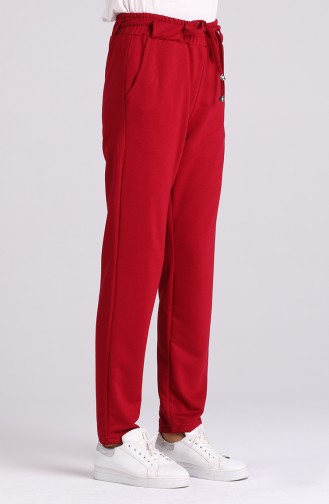 Two Thread Trousers with Belt 3192-02 Burgundy 3192-02