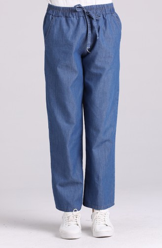 Elastic waist Jeans 5030-02 Navy Blue 5030-02