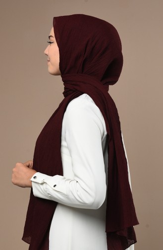 Natural Likralı Kraş Şal 13182-24 Koyu Bordo