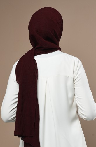 Natural Likralı Kraş Şal 13182-24 Koyu Bordo