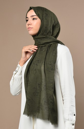 Khaki Sjaal 3017FLR-05