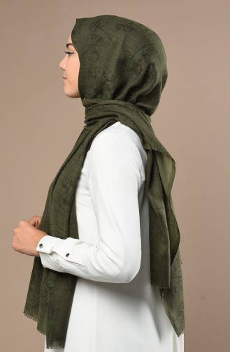 Khaki Shawl 3017FLR-05