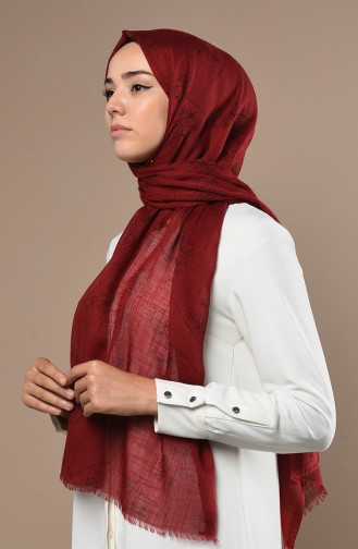 Claret Red Shawl 3017FLR-07