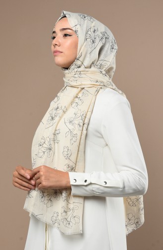 Beige Shawl 3017FLR-08