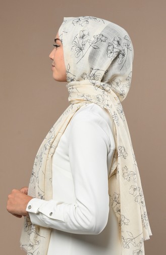 Beige Shawl 3017FLR-08