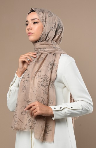 Milk Coffee Shawl 3017FLR-11