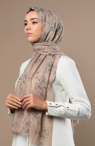 Milk Coffee Shawl 3017FLR-11