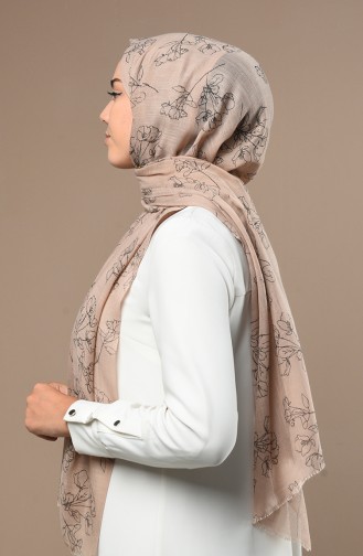 Milk Coffee Shawl 3017FLR-11