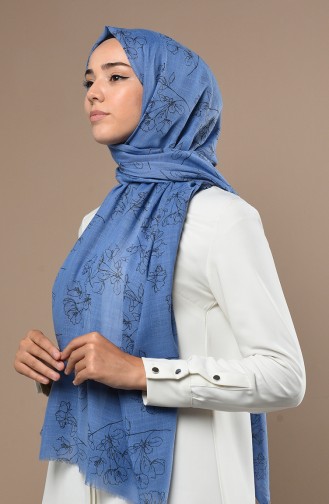 Denim Blue Shawl 3017FLR-14