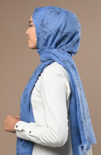 Denim Blue Shawl 3017FLR-14