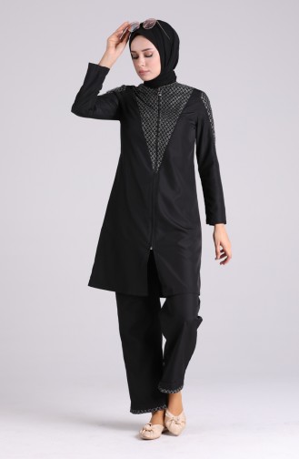 Maillot de Bain Hijab Noir 01