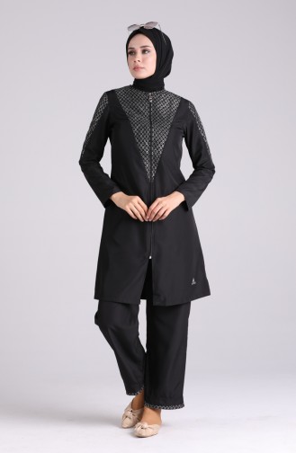 Maillot de Bain Hijab Noir 01