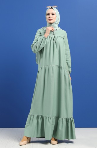 Green Hijab Dress 7268-17