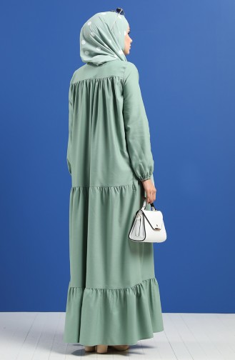 Grün Hijab Kleider 7268-17