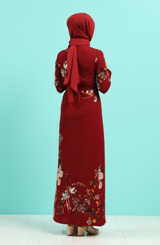 فستان أحمر كلاريت 0125-03