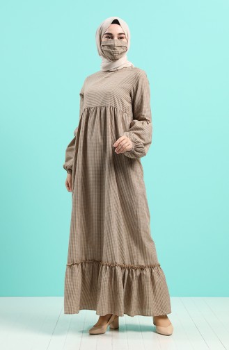 Braun Hijab Kleider 1401-05