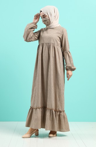 Braun Hijab Kleider 1401-05