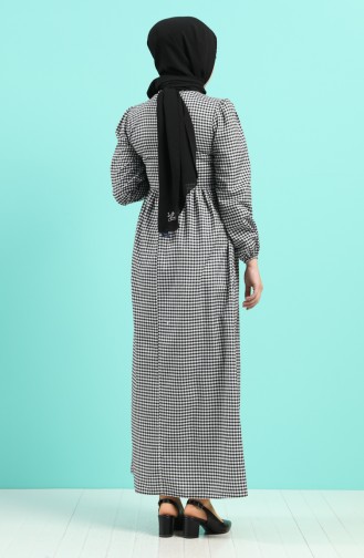 Schwarz Hijab Kleider 8246-04