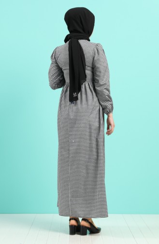 Fiyonklu Elbise 8246-04 Siyah