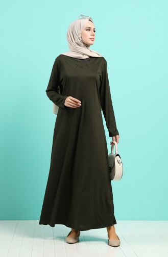 Khaki Hijab Kleider 4522-03