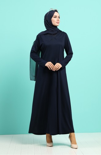 Dunkelblau Hijab Kleider 4522-05