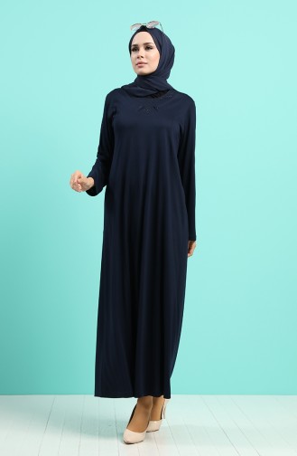 Dunkelblau Hijab Kleider 4522-05