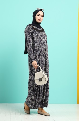 Dunkelblau Hijab Kleider 4590-01