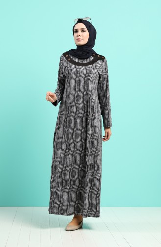 Dunkelblau Hijab Kleider 4591-01