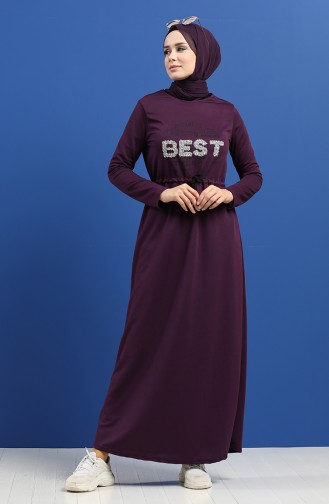 Purple Hijab Dress 5008-02
