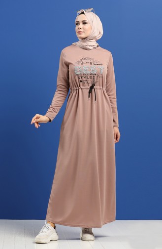 Baskılı Spor Elbise 5008-03 Vizon