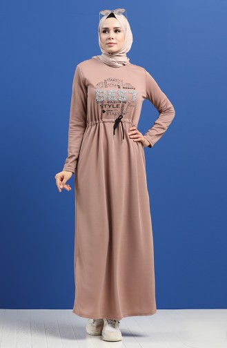 فستان بني مائل للرمادي 5008-03