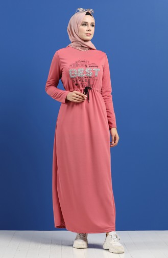 Robe Hijab Rose Pâle 5008-04