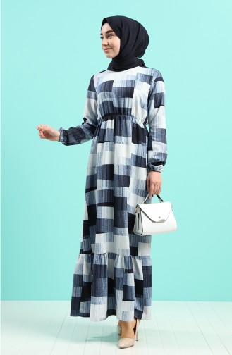 Indigo Hijab Dress 3026-01