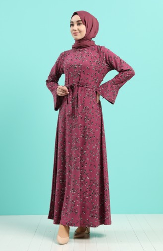 Fuchsia Hijab Kleider 5885G-02