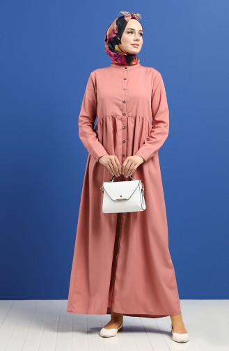Beige-Rose Hijab Kleider 5037-19