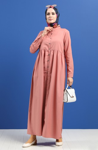 Beige-Rose Hijab Kleider 5037-19