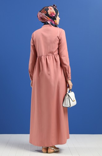 Beige-Rose Hijab Kleider 5037-19