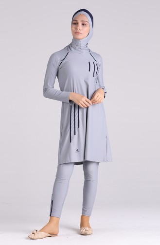 Grau Hijab Badeanzug 01